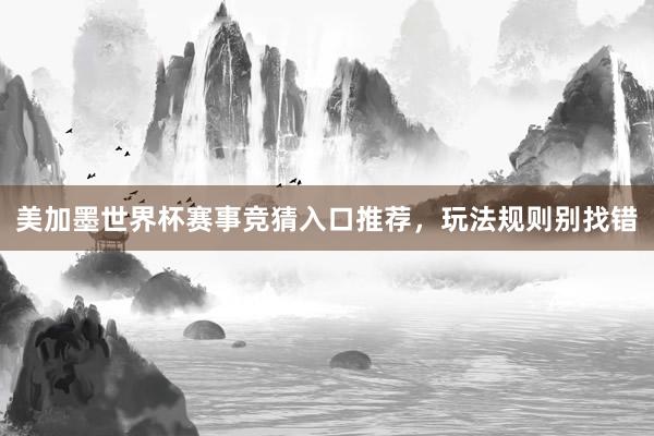美加墨世界杯赛事竞猜入口推荐，玩法规则别找错